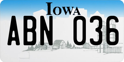 IA license plate ABN036
