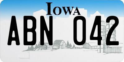 IA license plate ABN042