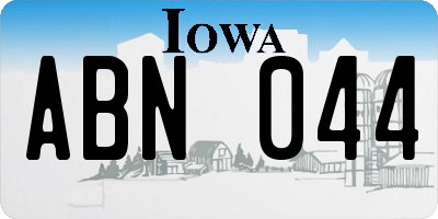 IA license plate ABN044