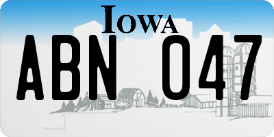 IA license plate ABN047