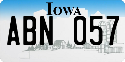 IA license plate ABN057