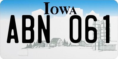 IA license plate ABN061