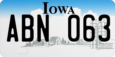 IA license plate ABN063