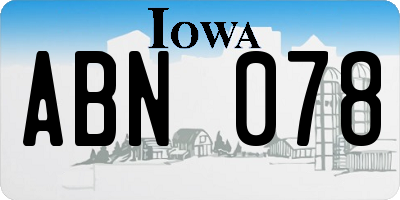 IA license plate ABN078