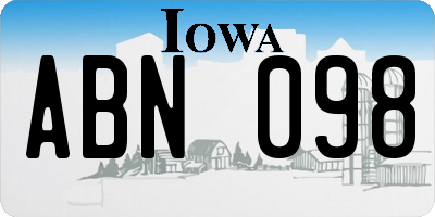 IA license plate ABN098