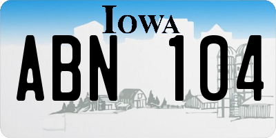 IA license plate ABN104