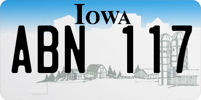 IA license plate ABN117