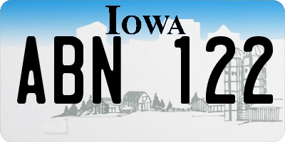 IA license plate ABN122