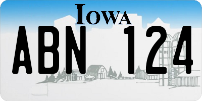 IA license plate ABN124