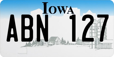 IA license plate ABN127