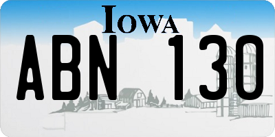 IA license plate ABN130