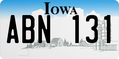 IA license plate ABN131