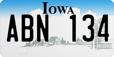 IA license plate ABN134