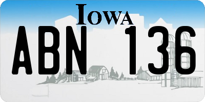 IA license plate ABN136