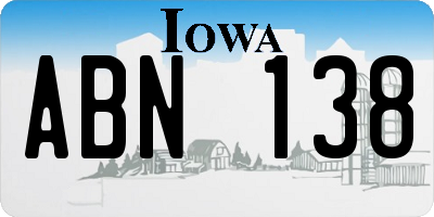 IA license plate ABN138