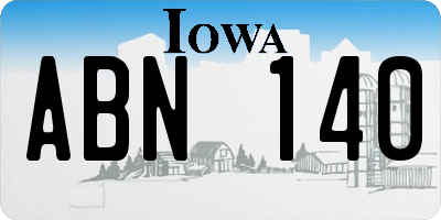 IA license plate ABN140