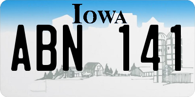 IA license plate ABN141