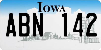 IA license plate ABN142