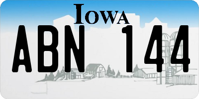 IA license plate ABN144