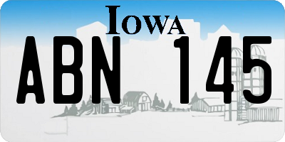 IA license plate ABN145
