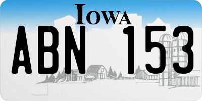 IA license plate ABN153