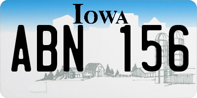 IA license plate ABN156