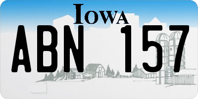 IA license plate ABN157