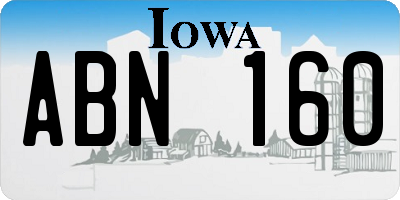 IA license plate ABN160