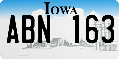 IA license plate ABN163