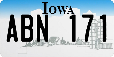 IA license plate ABN171