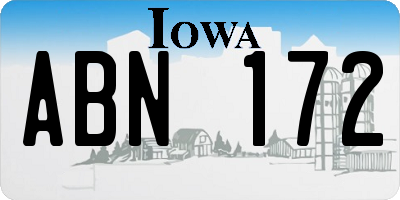 IA license plate ABN172