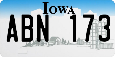 IA license plate ABN173