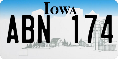 IA license plate ABN174