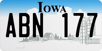 IA license plate ABN177