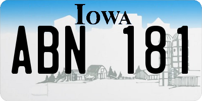 IA license plate ABN181