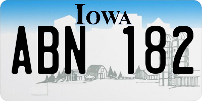 IA license plate ABN182