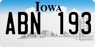 IA license plate ABN193