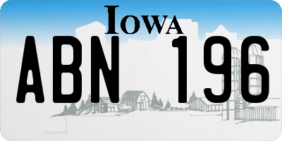 IA license plate ABN196