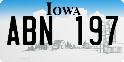 IA license plate ABN197