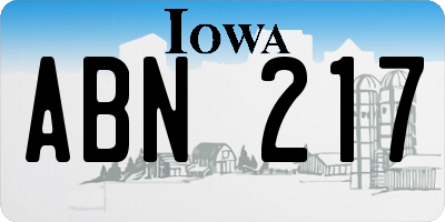 IA license plate ABN217