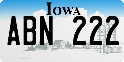IA license plate ABN222