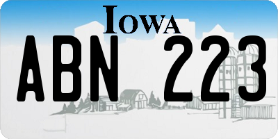 IA license plate ABN223