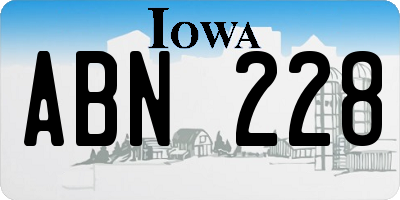 IA license plate ABN228