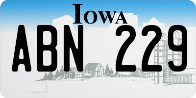 IA license plate ABN229