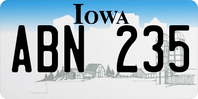 IA license plate ABN235