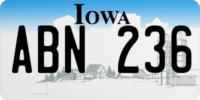 IA license plate ABN236