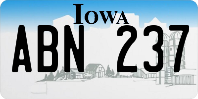 IA license plate ABN237