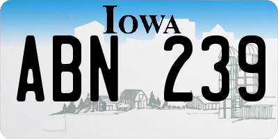 IA license plate ABN239
