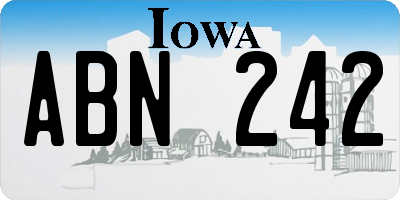 IA license plate ABN242