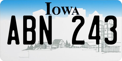 IA license plate ABN243